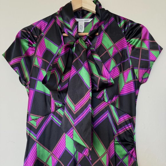 Colorful Abstract Silk Dress ASO Lorelai Gilmore - Picture 3 of 5